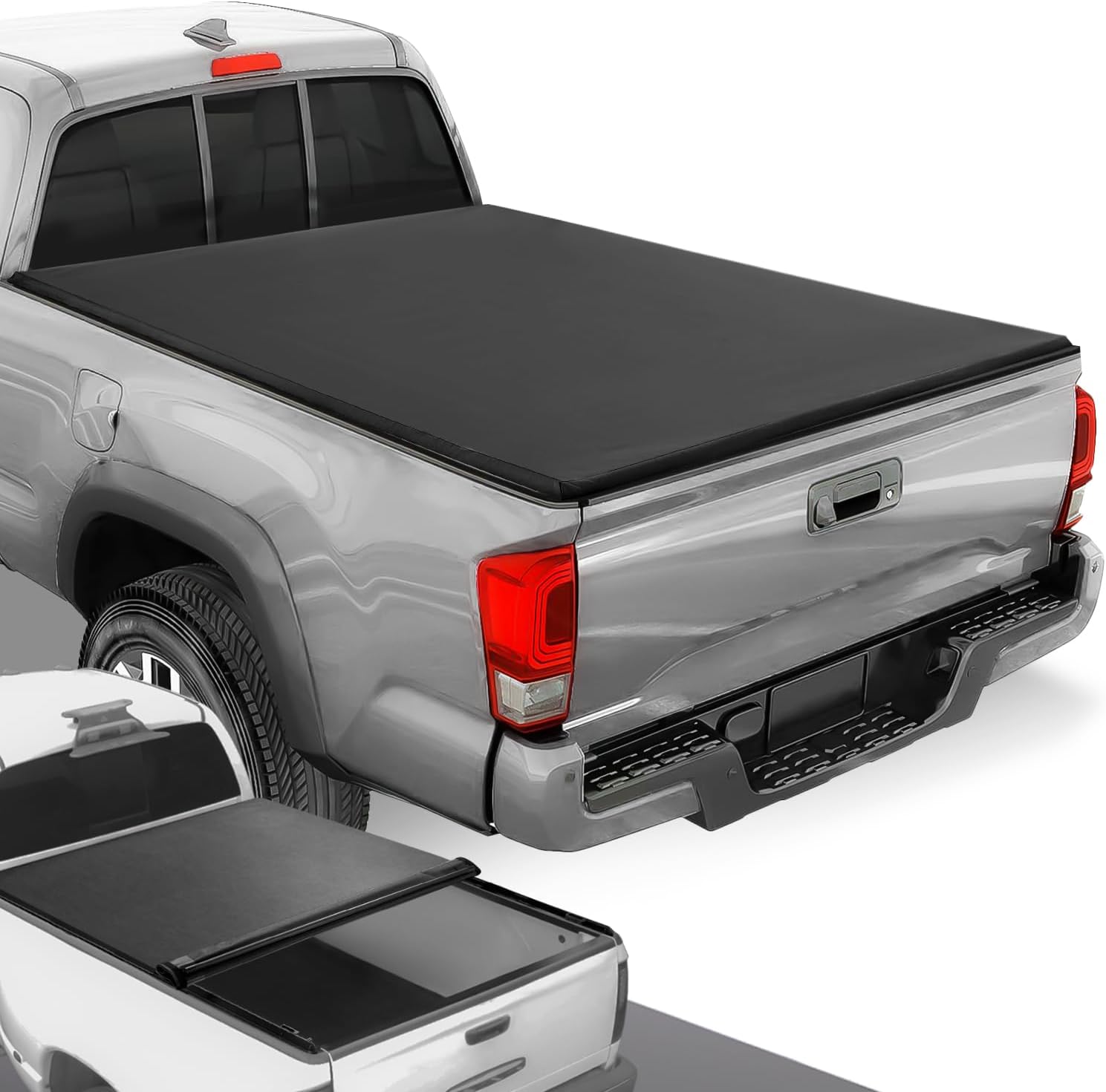 DNA Motoring TTC-RU-001 Soft Vinyl Roll-Up Tonneau Cover Compatible with 04-14 F150 5.5Ft Fleetside Bed