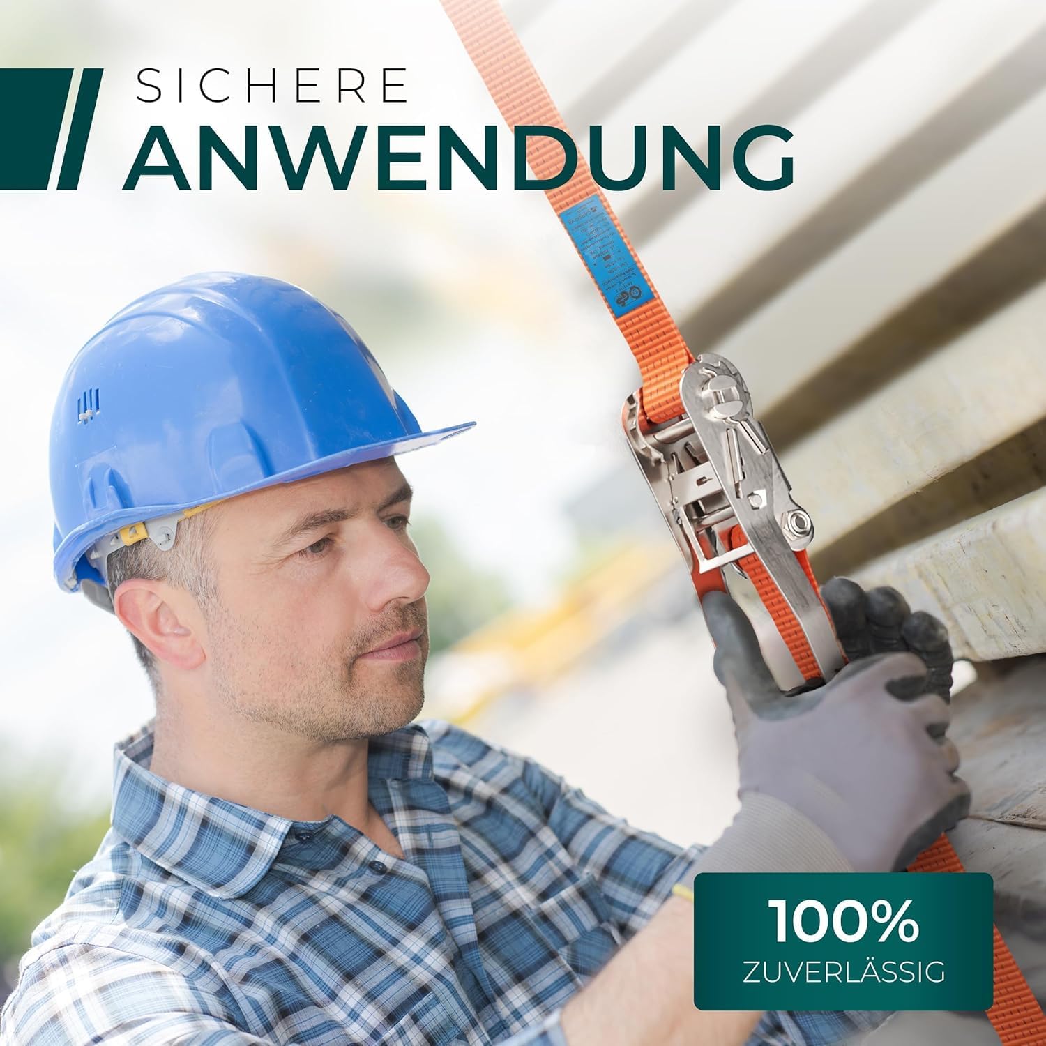 Schwerlast 5000kg Ratschengurte 6m - TÜV/GS & DIN Geprüft - Spanngurte mit Ratsche und Haken - QR Label Anleitung - Sicher & Robust [2er Set]