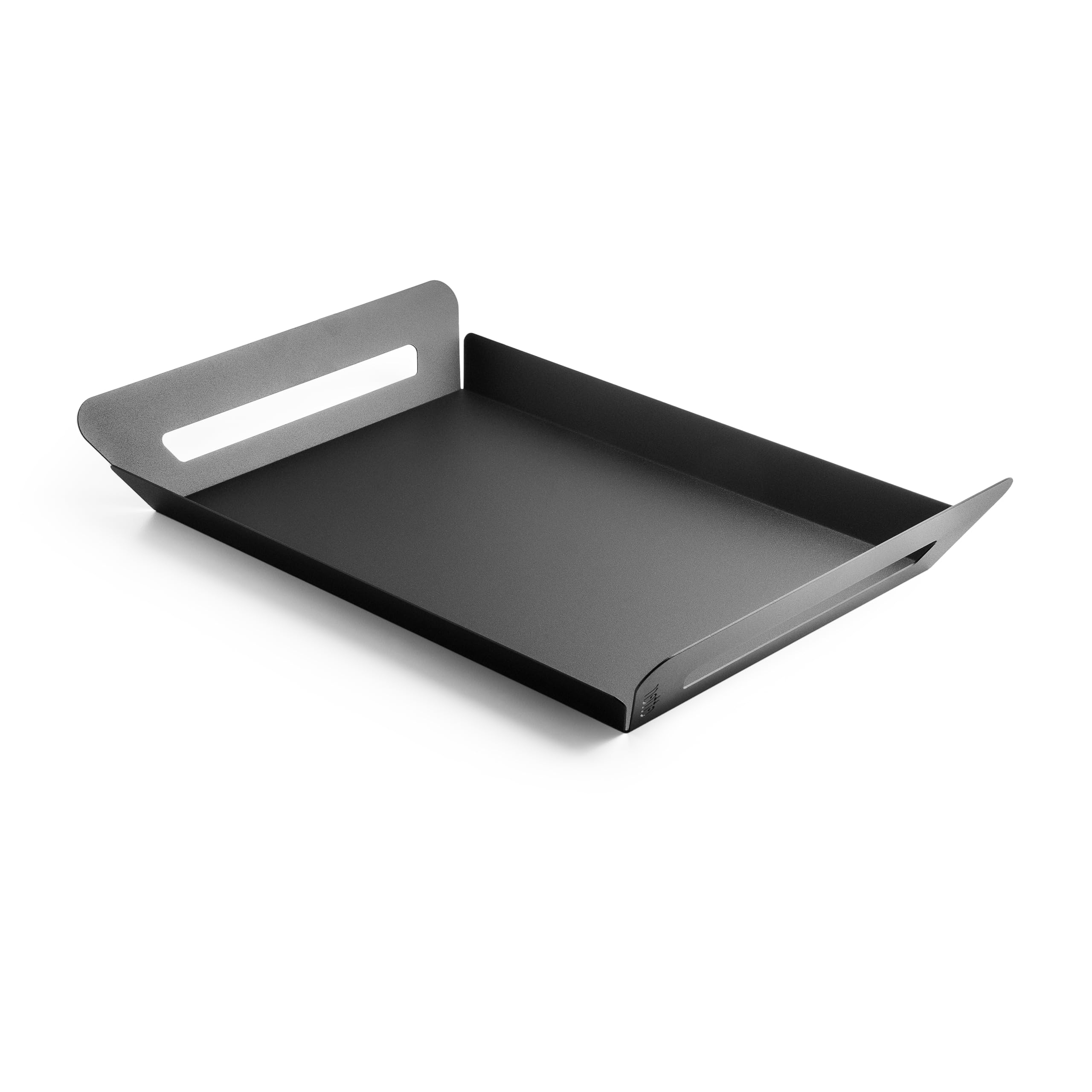 Vassoio in Acciaio Inox, Vassoio da Cibo Rettangolare, Nero, 43 x 31 x 7 cm, Modern Style