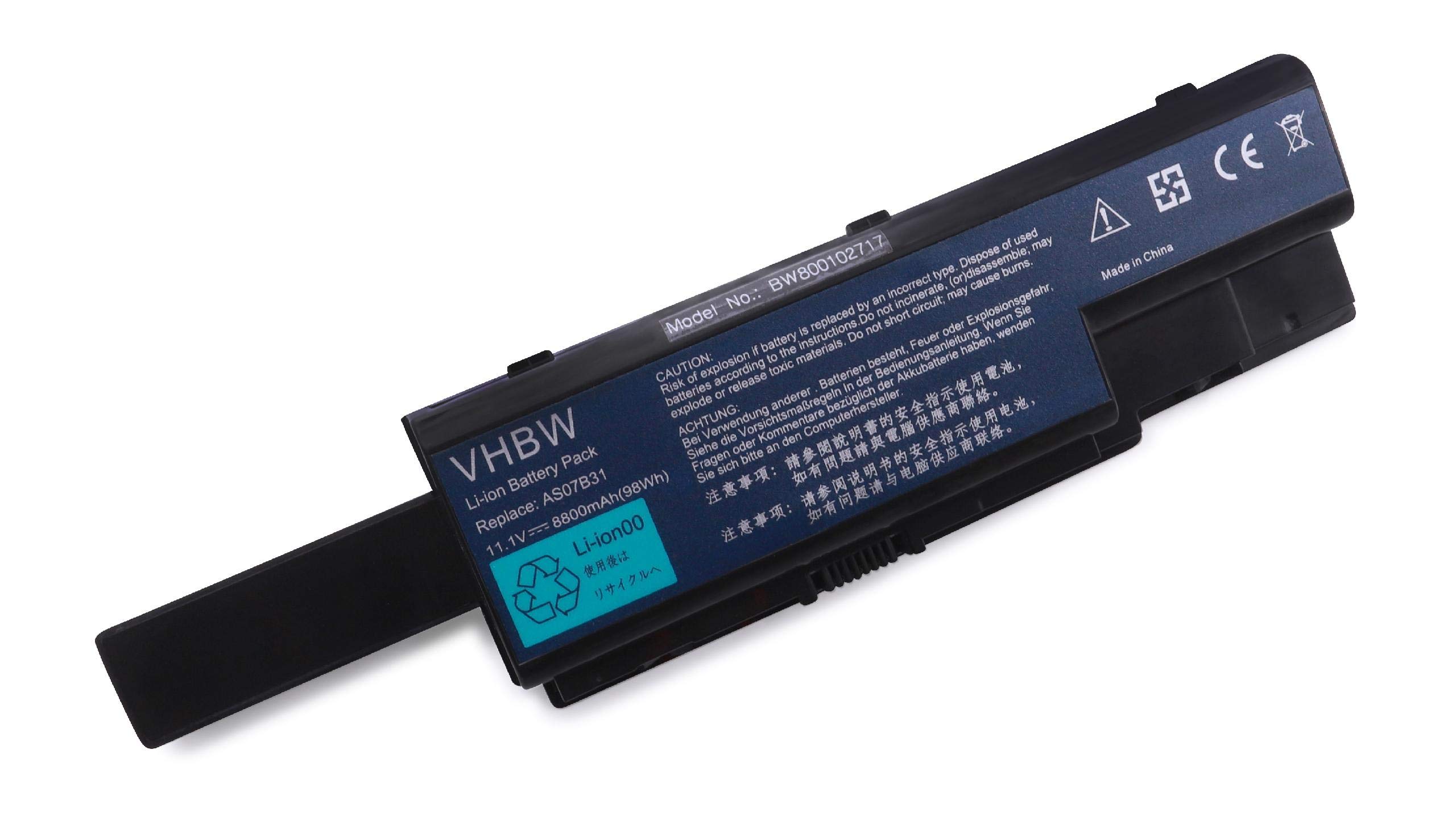 Batteria Vhbw Li-Ion 4400mAh (10.8V) Per Acer Aspire 5739G, 5930G, 6930G E AS07B32, AS07B72, Ricambio Notebook