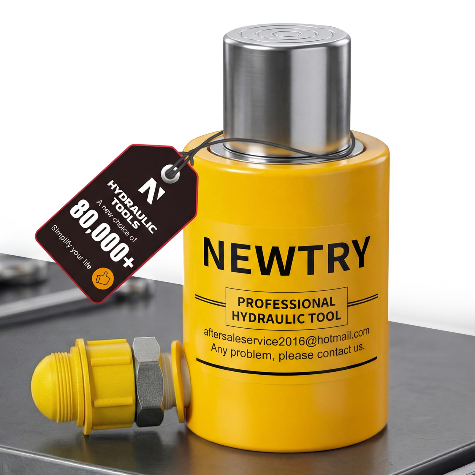 NEWTRY 20 ton Hydraulic Ram Cylinder Jack 2’’/50mm Stroke Porta Power Ram Industrial Lifting Jack Retract Automatically