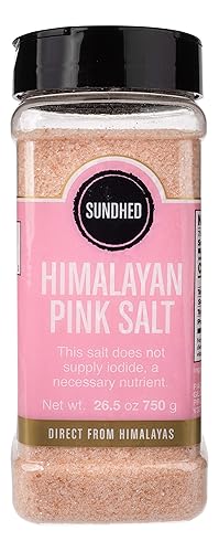 Sundhed Pink Himalaya Gourmet Sal (fina) en recarga 750 gramos (26.45 oz) Sal natural de roca para condimentar Keto Friendly y Kosher Certified