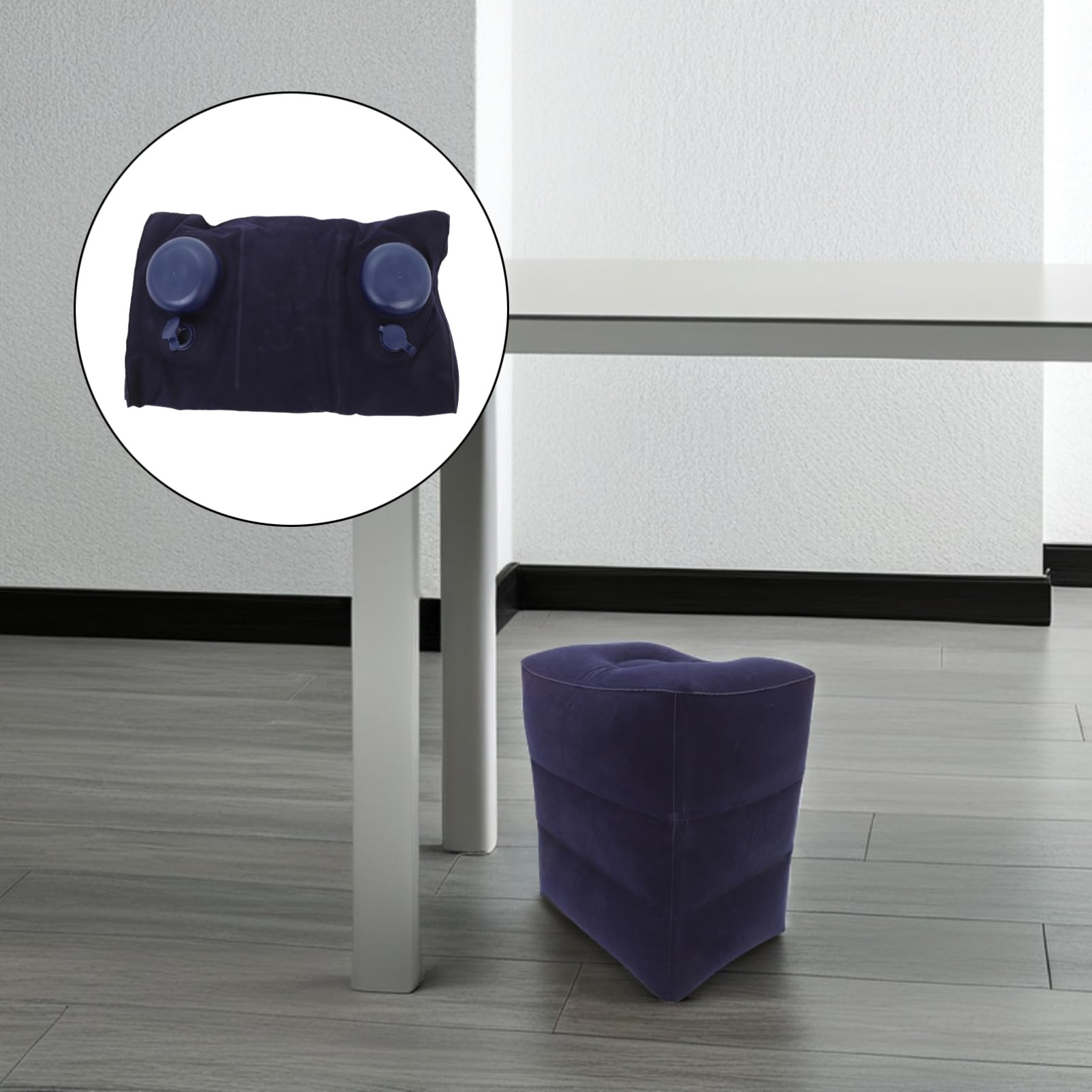 NUOBESTY Poggiapiedi Gonfiabile Ergonomico in Pvc Tessuto Morbido per Viaggio in Aereo e Ufficio