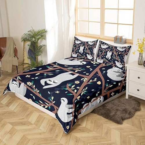 Miniatura 8 de Feelyou Funda de edredón de ciervo, oso, lobo, tamaño King, funda de edredón rústica de cabaña, juego de ropa de cama de lobos aullando con animales