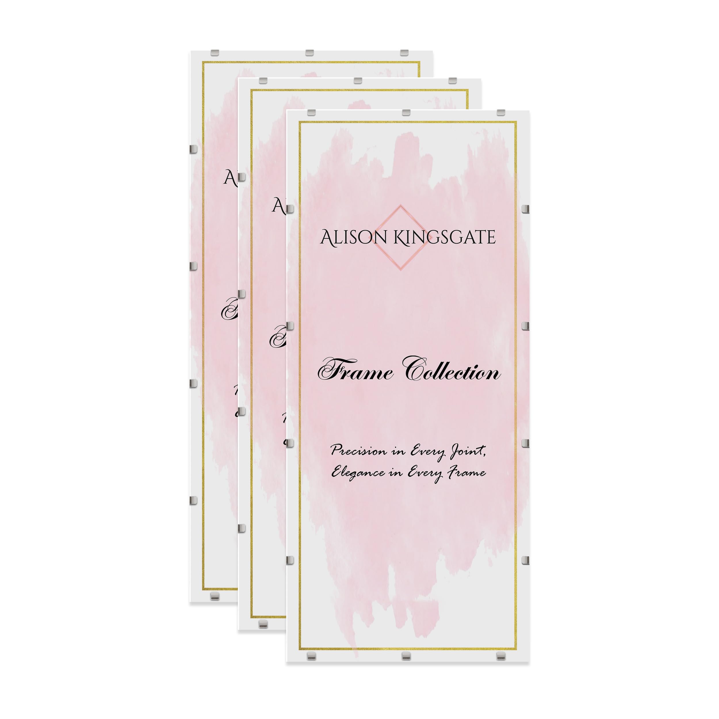 Alison Kingsgate 100X50CM Clip Frame (Pack of 3)- Frameless Picture Frame with Shatter-Resistant Perspex & Sturdy MDF Back- Borderless Clip Photo Frame for Posters, Certificates, Art & Wall Decor — image 1