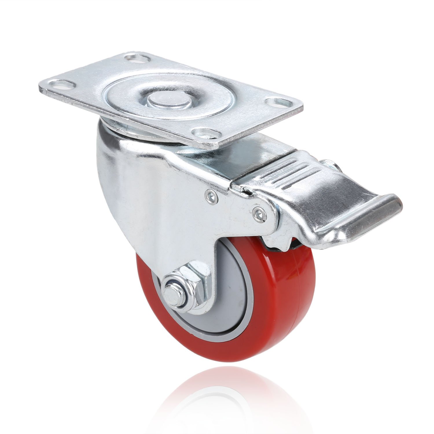 BATHWA Rotelle, PVC, Rosso, 75mm