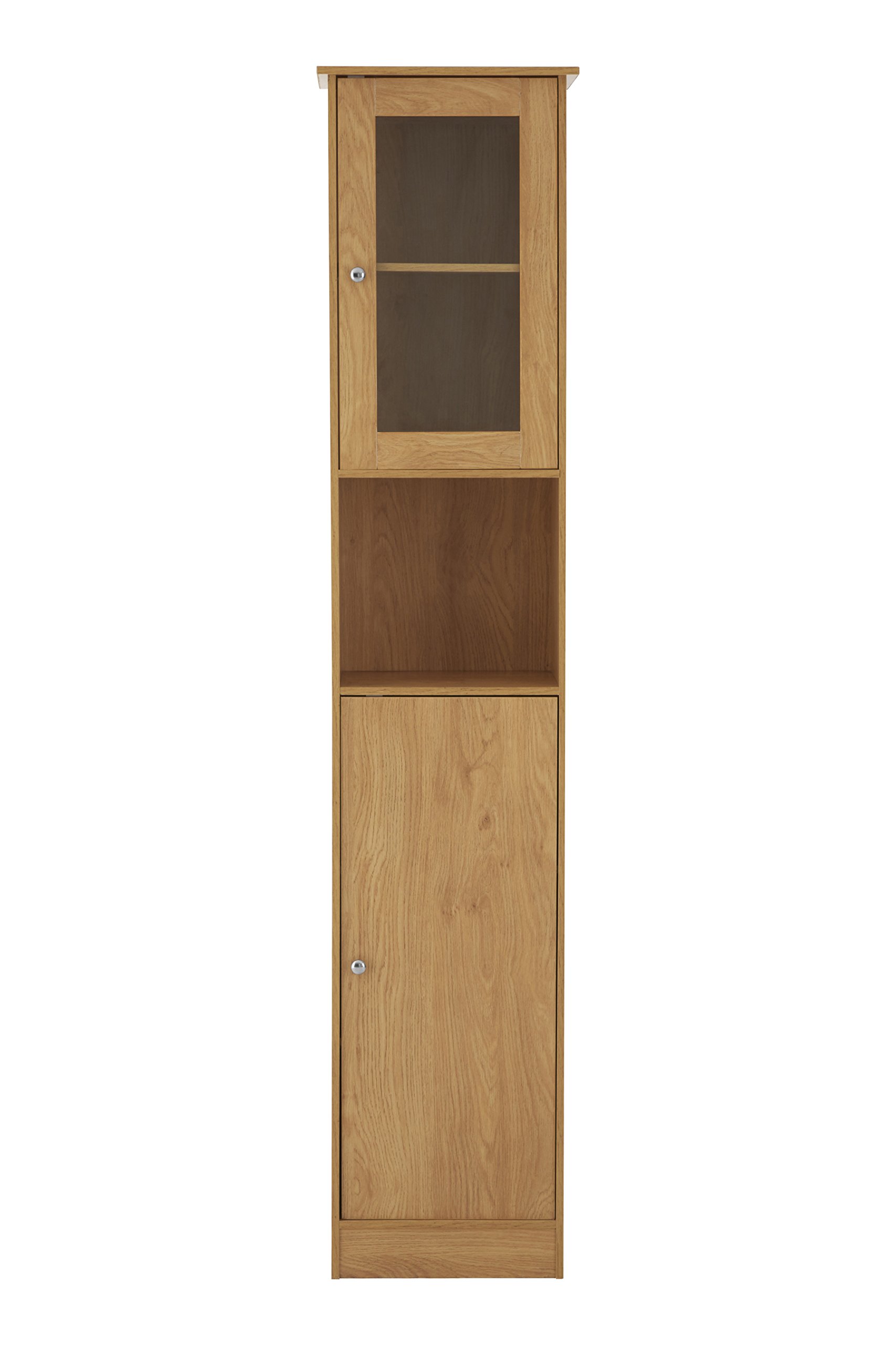 Premier Housewares Portland Tall Oak Veneer Cabinet