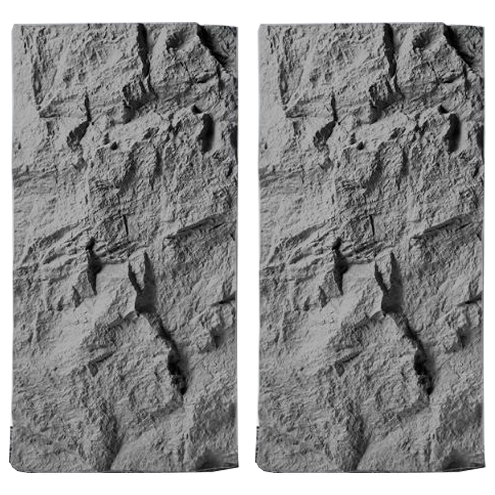 AMUFJJ Panel Pared Paneles De Pared Piedra Blanda PU, Ligeros, Texturizados Y Acanalados En 3D, para Acentuar Revestir Baños, Salas Estar Restaurantes, como Fondo Temporal(Gray,2 Pack)