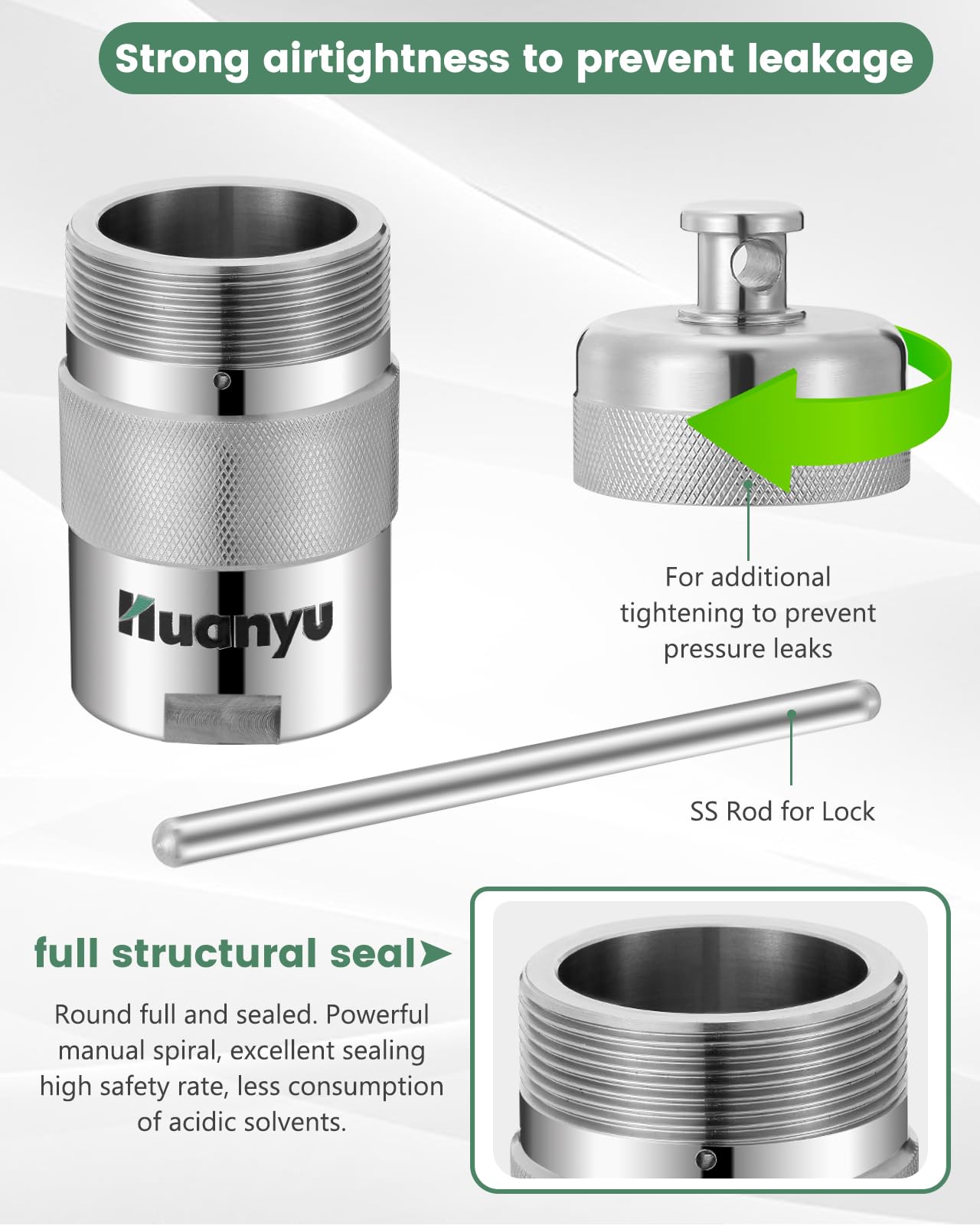 Huanyu 220°C 6MPa Autoklavenreaktor Hochdruck Hydrothermische Synthese Digester 304 Edelstahl für starke Säure, organische Lösungsmittel unlösliche Substanz, 50ml, 1