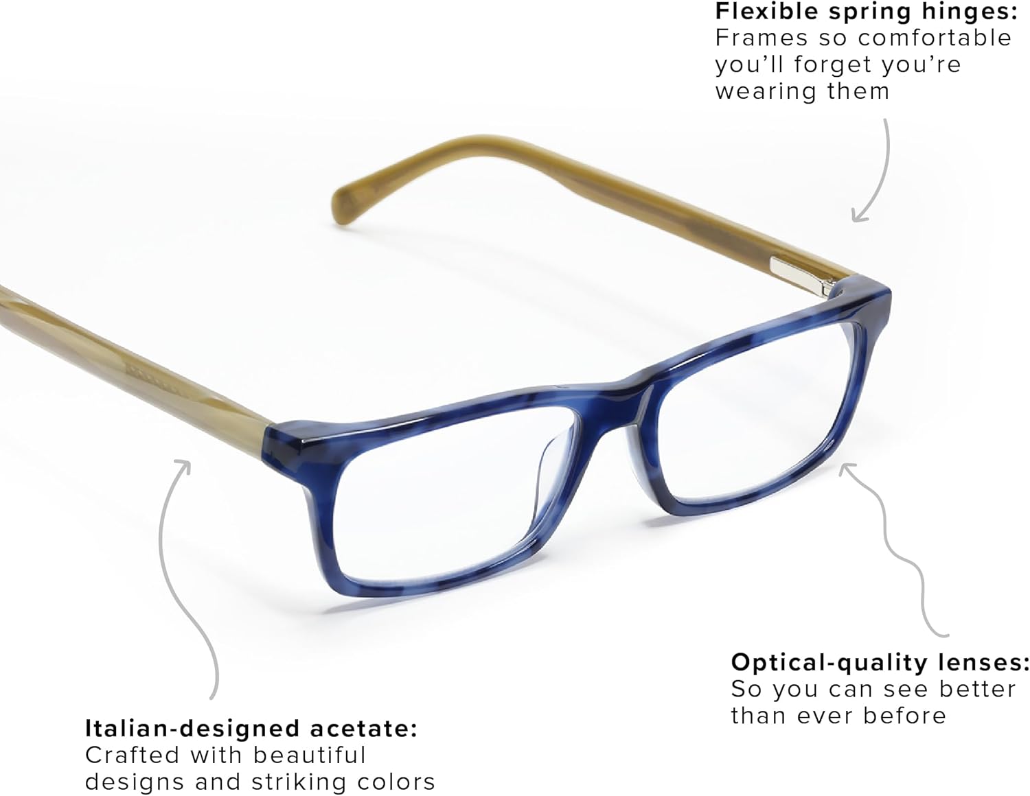 eyebobs - Number Cruncher | Premium Reading Glasses for Men and Women | Rectangle Frame for Wide Faces | Sizes 0.0x - 4.0x - Image 3