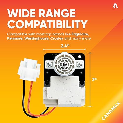 Miniatura 2 de Canamax 242077702 242077705 Motor del ventilador del evaporador del refrigerador - Compatible con Frigidaire & Kenmore - Reemplaza FDQC18EL4F
