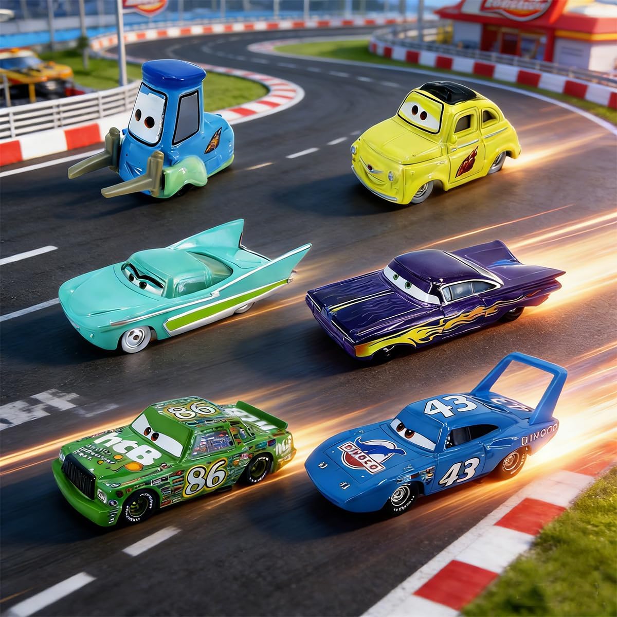6PCS Toy Car Set 1:55 Metal Die Casting Model Vehicles Car with Portable Mini Size for Ages 3 and up Boy Girl Toy, in Bulk (6PCS Yellow)