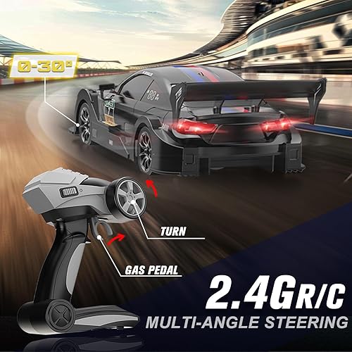 Miniatura 4 de Coche de deriva a control remoto a escala 116, 2.4 GHz, 4 WD, 40 KMH, auto de carreras RC de alta velocidad con faro, neumáticos de deriva y