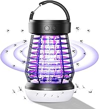 Electric Mosquito Killer, 2 in 1 UV Anti-Mosquito Lamp, LED with 4 Brightness Levels, IPX5 Waterproof, USB Rechargeable, Portable for Home, Garden, Camping, Balcony, Travel