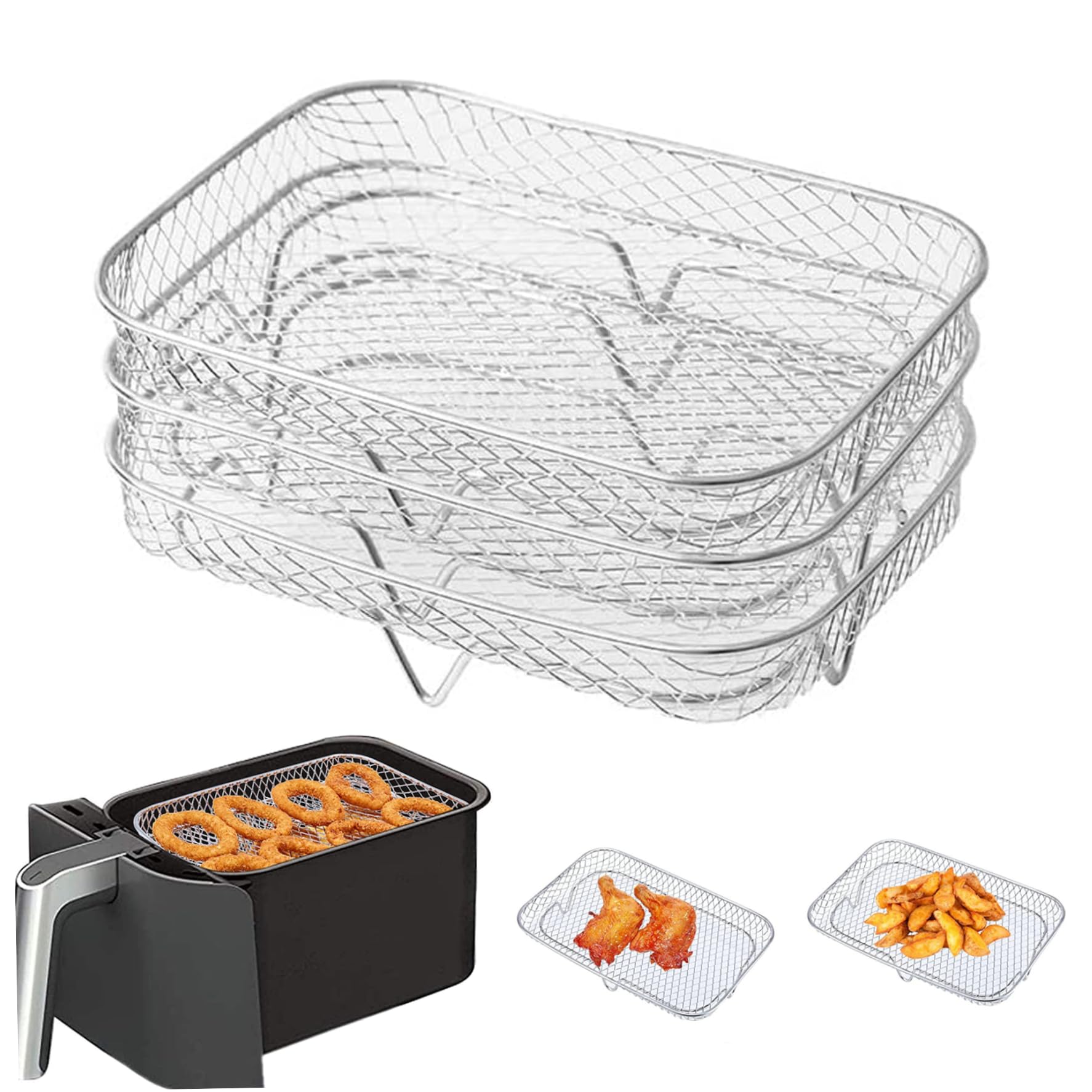 Panier de support friteuse à air en acier inoxydable durable de haute qualité pour grillades