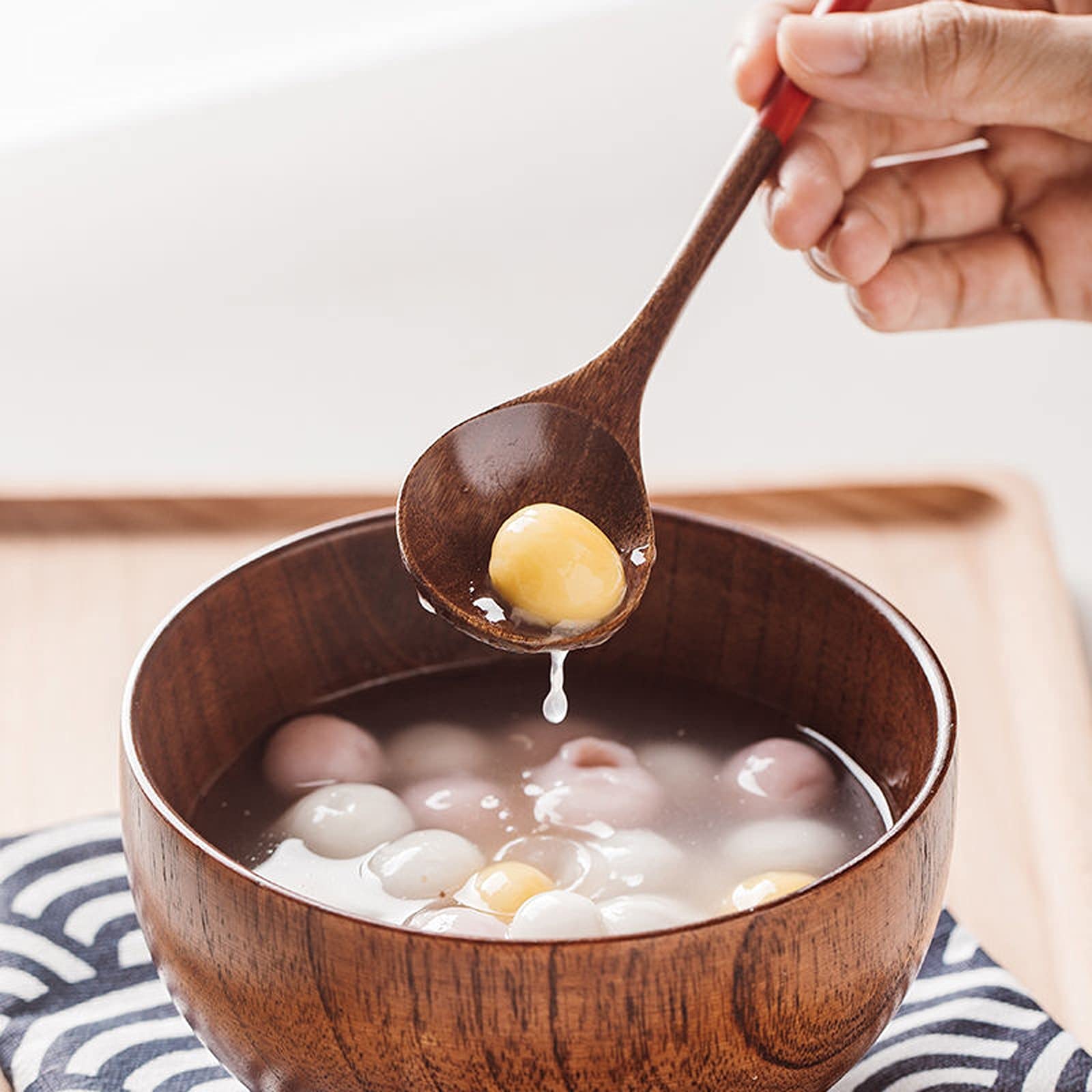 Cucharas de Café, Té 4 piezas creativa estilo japonés cuchara de madera cucharaditas hechas a mano madera helado cucharas de té pequeño agitación espirante espresso mezclando cucharas Cuchara para Coc