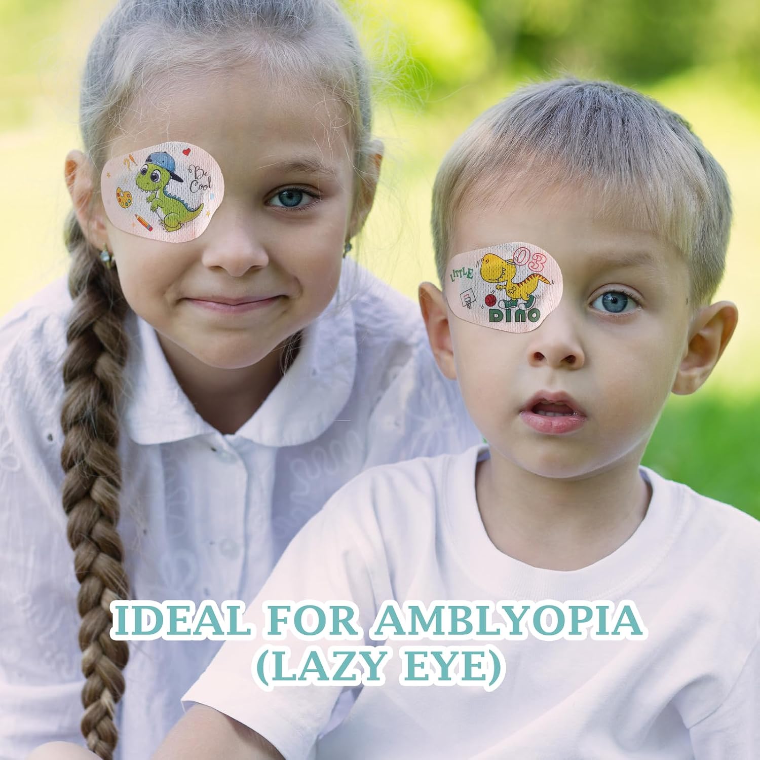 Timgle 40 Pcs Kids Eye Patches Cute Dinosaur Adhesive Light Blocking Fun Adhesive Bandages for Amblyopia Lazy Cross Eye Boy Girls Toddler Children Right 8 Style