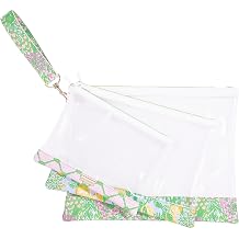Lilly Pulitzer Small Makeup Bags, Cosmetic Zipper Pouches for Travel and Purse, Set of 3, Lime Feeling Good