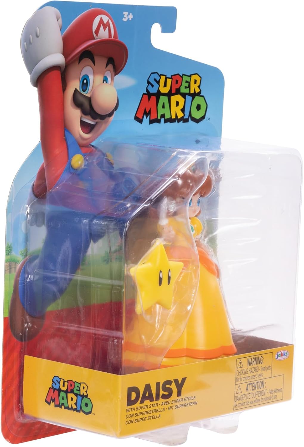 Nintendo Super Mario 4-Inch Daisy Poseable Figure with Super Star Accessory Ages 3+ (Officially Licensed)
