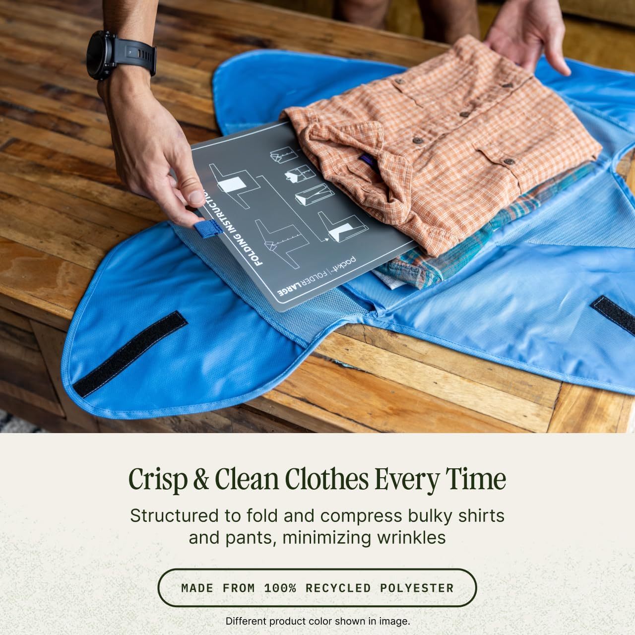 Eagle Creek Pack-It Original Garment Folder - Travel Garment Bag with Compression Wings to Maximize Luggage Space - Convenient Top Handle - Quick Drying Material - Black - Large - Image 3