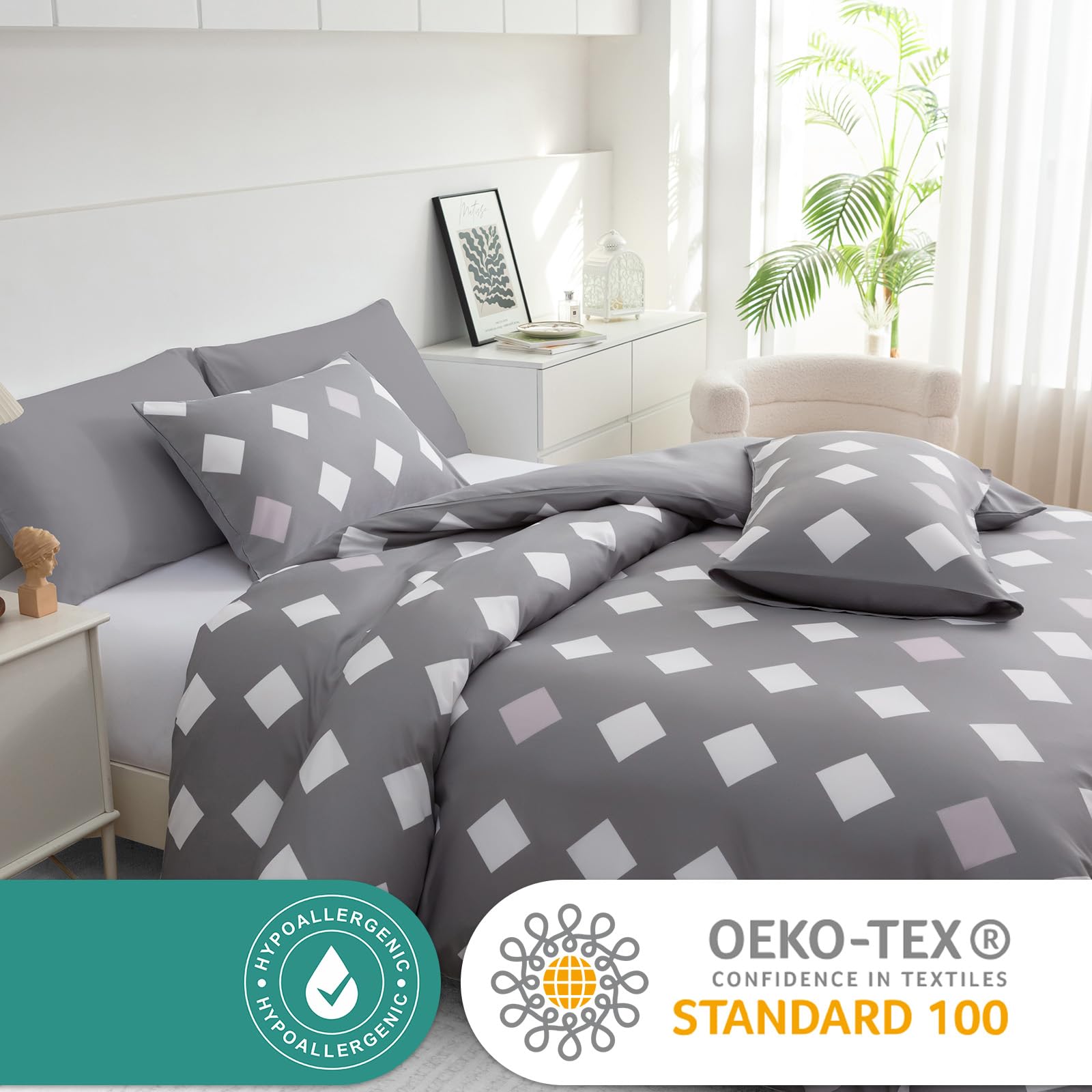 Lazzaro King Size Duvet Cover Sets Premium Microfiber Kingsize Duvet Cover Sets Ultrasoft Hypoallergenic Reversible Quilt Cover Bedding Set including Zipper Closure - Image 4