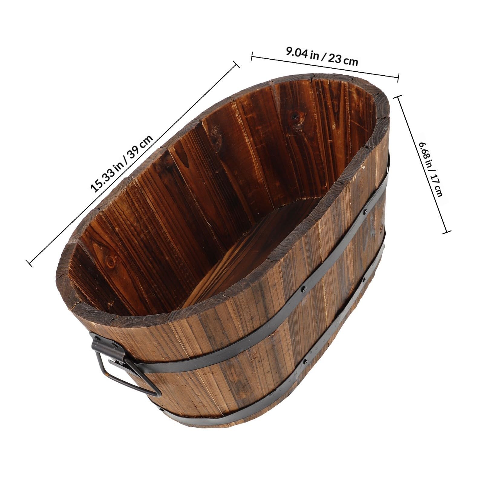 WOONEKY Holz Pflanzkübel Recycelbar Für Wohnzimmer Und Balkon Multifunktional Gemüse Gartenbedarf Pflanzgefäße 30x20x25cm