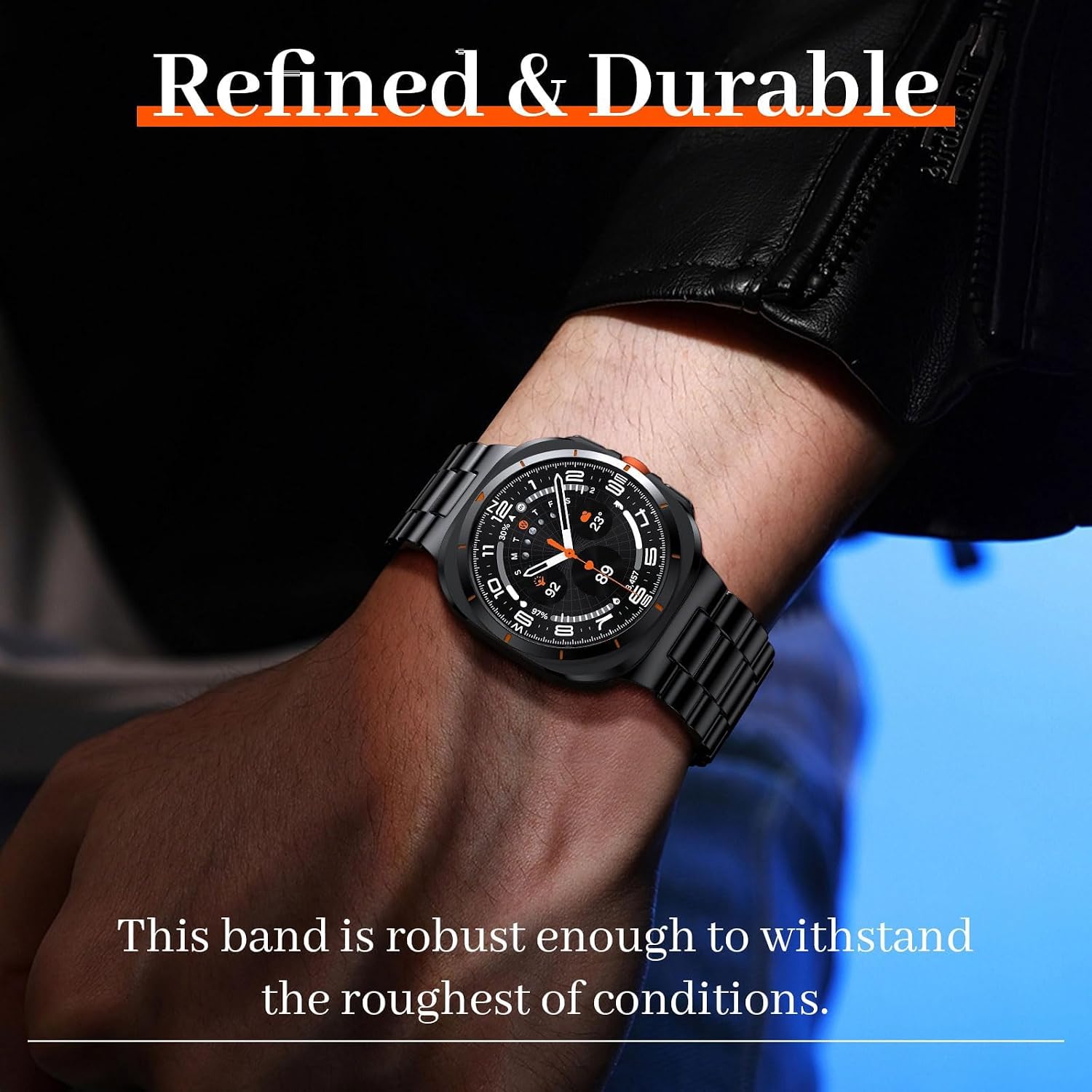 Pulseiras sem lacunas compatíveis com Samsung Galaxy Watch Ultra/7/6/5/4/FE de 44 mm e 40 mm/Watch 6 Classic de 47 mm e 43 mm/Watch 5 Pro de 45 mm/Watch 4 Classic, pulseira de metal de 20 mm para