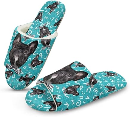 Fuzzy Open Toe Slippers Dog Slippers for Women Men House Shoes for Indoor Comfy Home Gifts