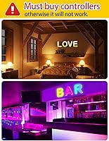 Vista 7 de Letras con luces LED de marquesina, letreros luminosos para bodas, fiestas de cumpleaños, Navidad, hogar, bares, decoración de pared, sincronización