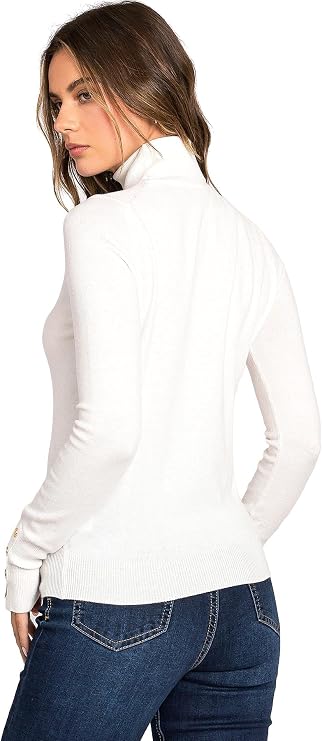 Love Tree Womens Turtle Neck Ribbed Long Sleeve Slim Fitted Tops