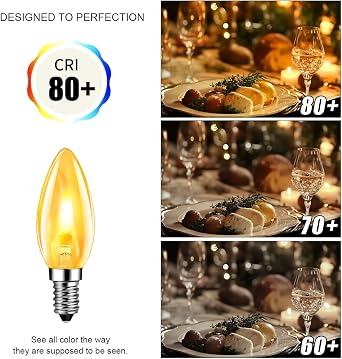 LVWIT E14 Flame Bulb,Fire Flickering Chandelier Candle Light Bulbs,1800K Warm Light E14 Flickering Flame Bulb,Orange Light Bulb for Party Patio Porch Indoor Decorations,Non-Dimmable(6 PCS,2 Modes)