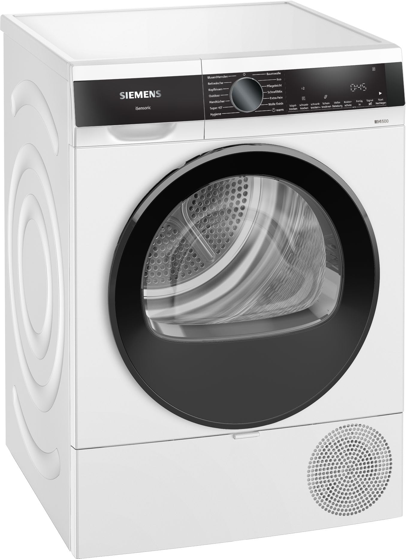 Siemens WQ33G2D41 iQ500 Wärmepumpentrockner 9 kg speedPack autoDry LED-Display Weiß