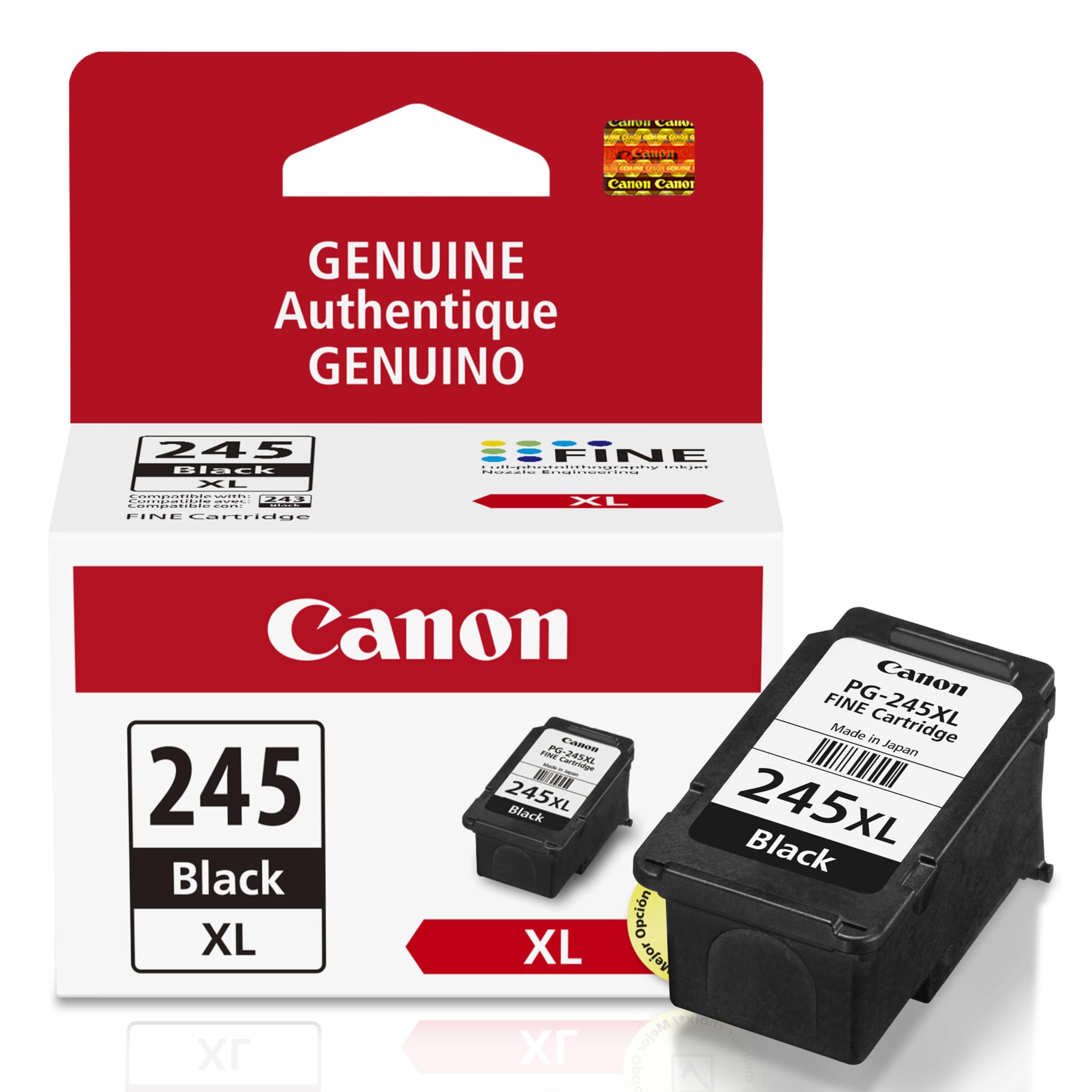 PG-245 XL Genuine Black Ink Cartridge, Compatible with iP2820, MG2420/2924/2920/3020/2522/2525, MX492, TS3120/302/302a/202/202a/4520/3320