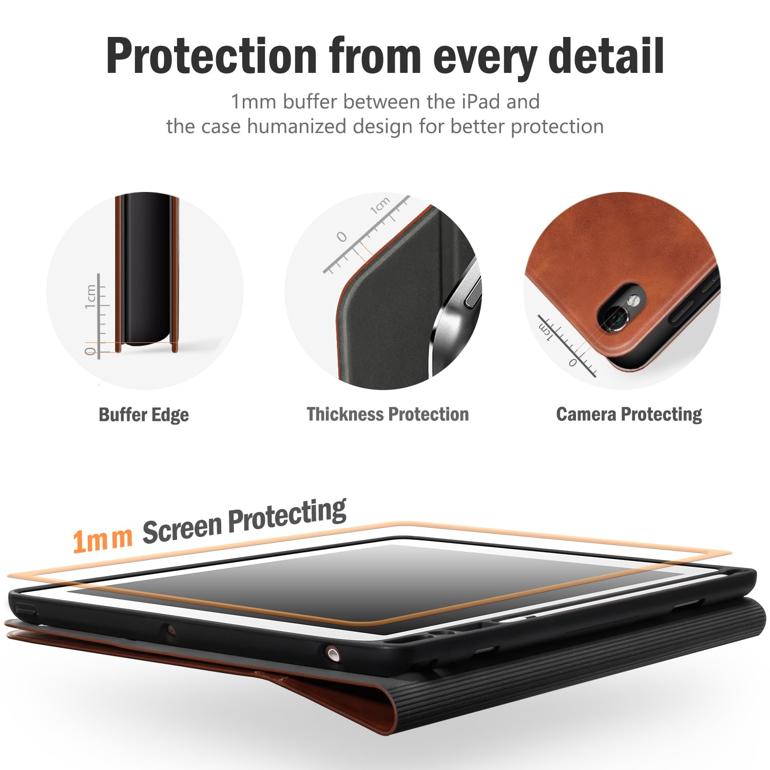 Antbox Custodia per iPad Pro 10.5 / iPad Air 3 con supporto integrato per Apple Pencil Holder Auto Sleep/Wake Funzione PU Smart Cover per iPad Air 3 10.5 Pollici 2019/iPad Pro 10.5 2017
