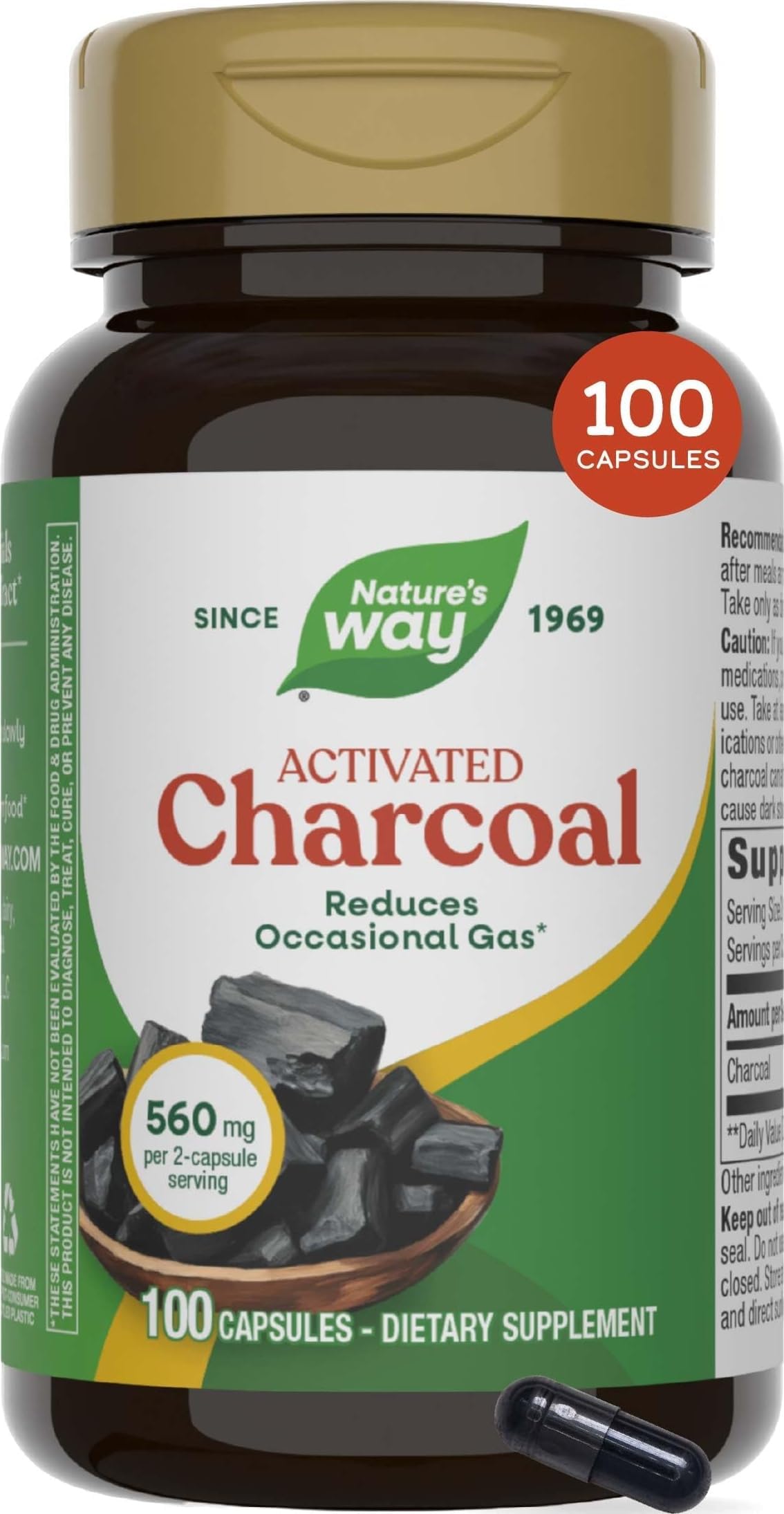 Nature's Way Activated Carbon 100 Capsules
