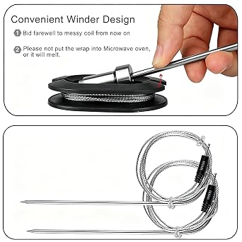 2 Stainless Steel meater Probe for Smart Pro Bluetooth BBQ Meat Thermometer for Grilling-Out Side Wireless Meat Temperature Monitor for Smoker-Waterproof