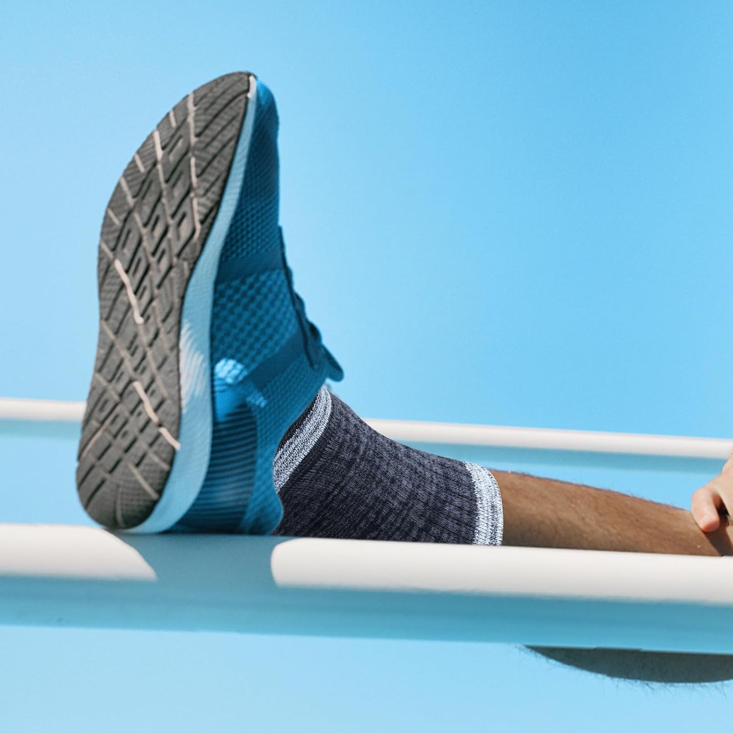 YUEDGE Men's Cushioned Hiking Socks Moisture Wicking Mens Socks Padded Anti-Odor Cotton Comfort Work Socks For Men, 5 Pairs - Image 9