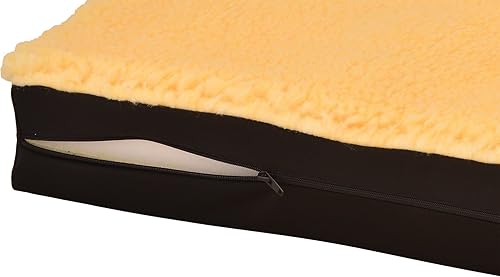 Miniatura 2 de NOVA Parte superior de piel de oveja  Gel de coxis y cojín de espuma viscoelástica para asiento y silla de ruedas, cojín de asiento de forro polar