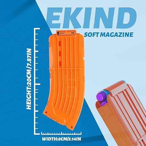 Miniatura 2 de EKIND 10 pinzas curvadas de plátano para dardos compatibles con cargadores Nerf Elite, clip de munición de dardos suave de recarga rápida para