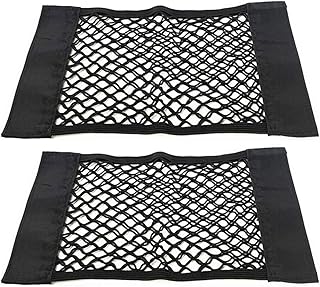 Car Storage Net Mesh Bag, 2 PCS Car Trunk Storage Net Organizer, Adjustable Elastic Nylon Net Organiser with Magic Sticker, for Universal Car/SUV Boot (35 x 25 cm) Storage Net, Car Storage Mesh Bag