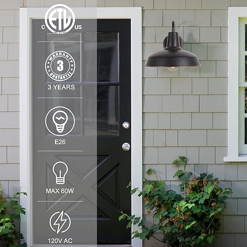 Miniatura 4 de GOALPLUS Lámpara de cuello de cisne de 14.2 pulgadas con montaje en pared, aplique de pared grande de bronce para exteriores con interior blanco,