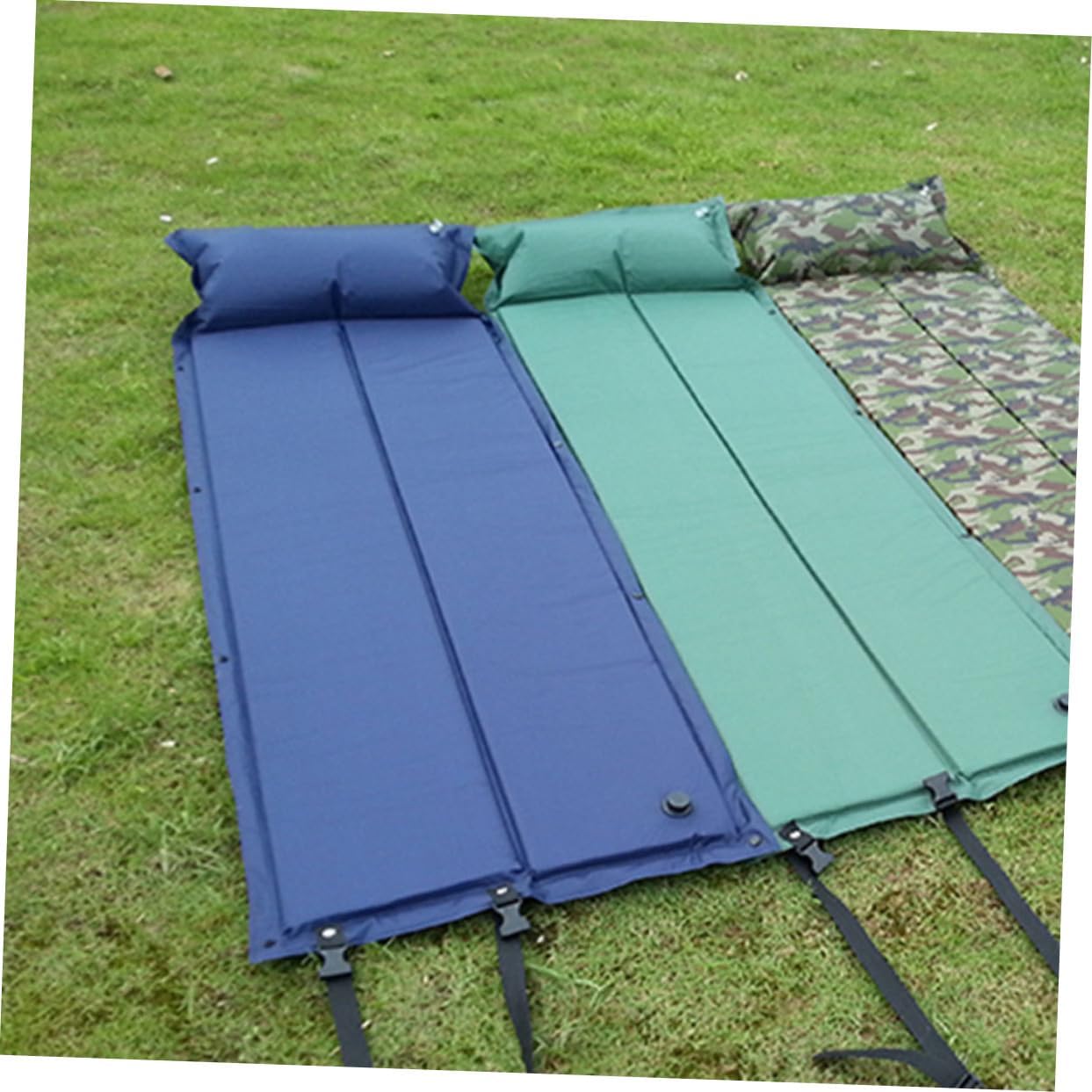 DECHOUS Inflatable Camping Mat Pillow Portable Wear-Resistant Sleeping Pad for Outdoor Camping and Napping Single Person Self-Inflating Design