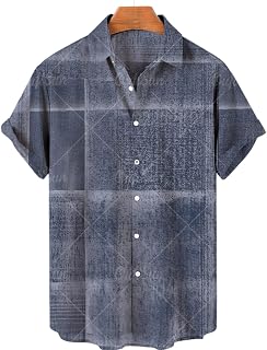 YUANCHENG Men's Short Sleeve Hawaiian Shirt Casual Single Button Versatile Shirt,ZL-2710,5XL