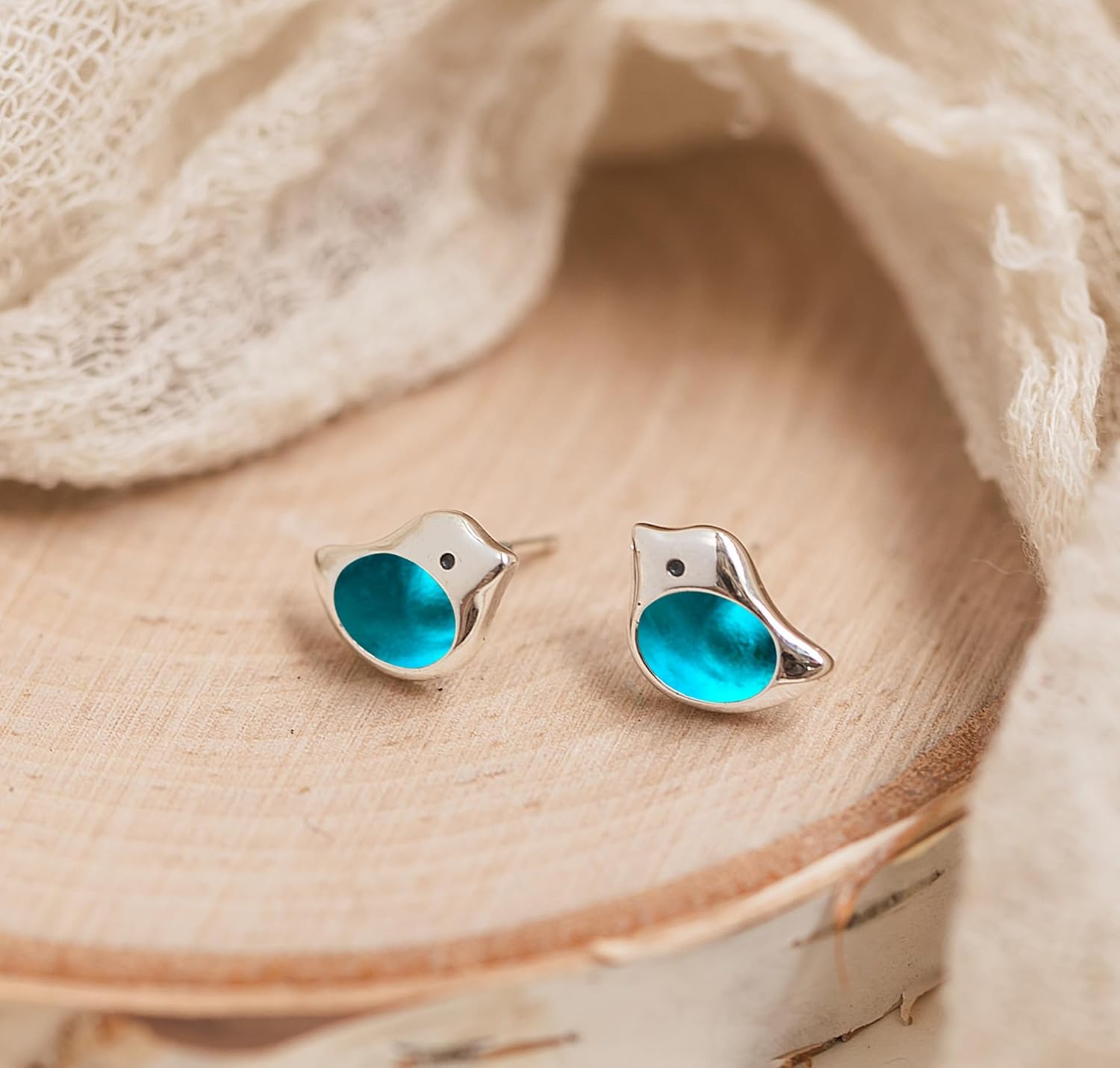 Bottled Up Designs Handmade Little Bird Stud Earrings, Sterling Silver, Eco Friendly, Made in USA, Birthday Gifts, Mothers Day, Women, Anniversary
