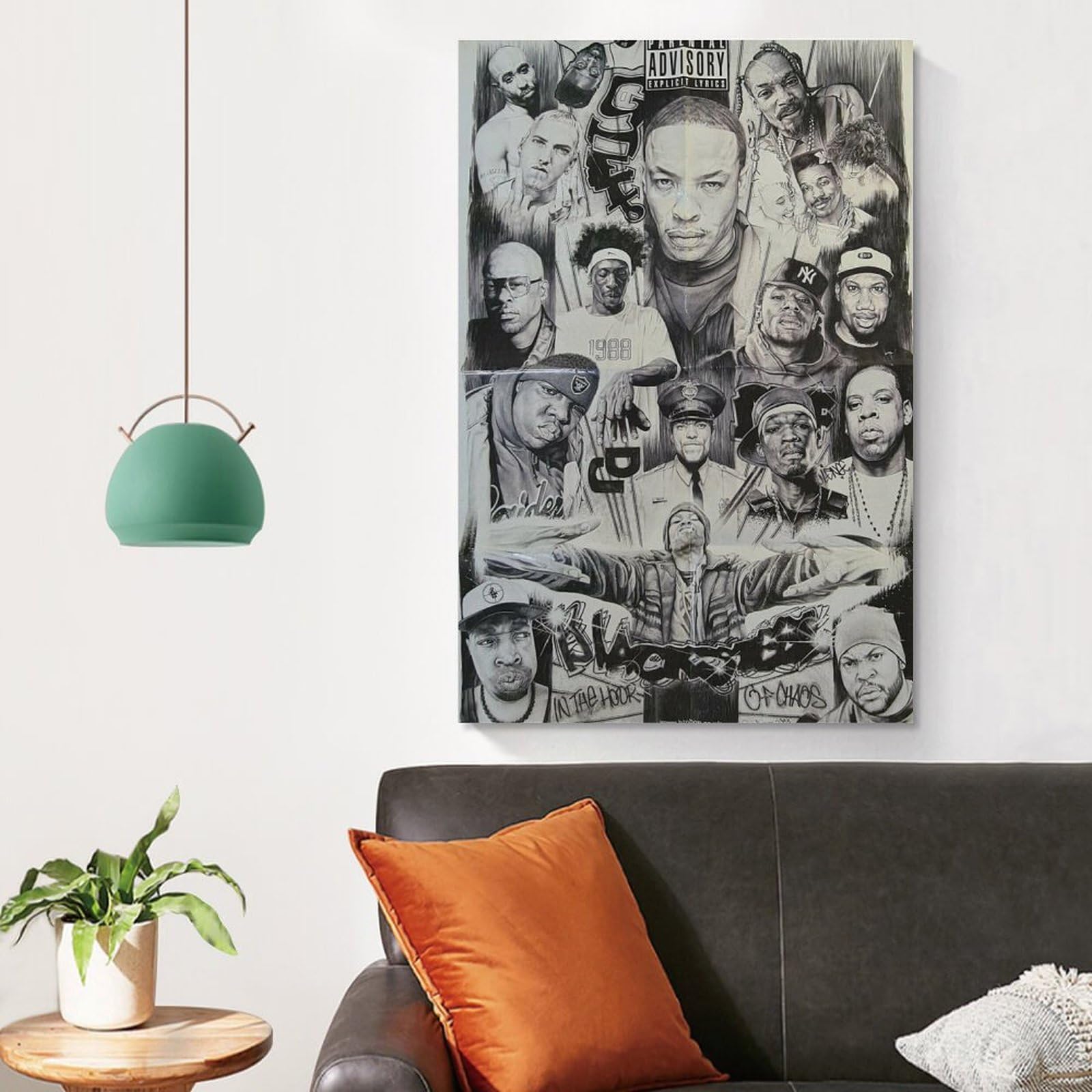 Poster su tela, motivo: cantante rap, hip hop, tutte le stelle, stampa artistica da parete, poster decorativo moderno per la famiglia, 60 x 90 cm
