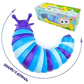 Cevioce Sensory Slug Fidget Toys,Fidget Slug Toys for Adults & Kids Party Favors,1 PC Cute Autism Sensory Toys for Autistic Children,Toddler Christmas Stocking Stuffers,Travel Toys for 1+ Year Old B