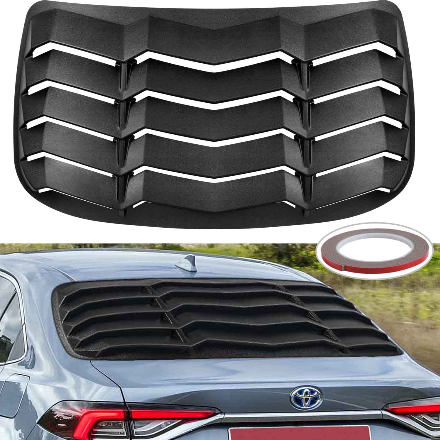Rear Window Louver for Toyota Corolla 2019 2020 2021 ABS Matte Black