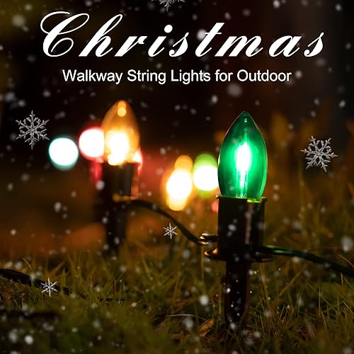 Miniatura 4 de TIORIY 25 Pack 6 Inch Christmas Light Stakes - for C7 C9 Pathway String Lights Outdoor, Durable Plastic Lights Stakes, Use on Yard Garden Lawn Patio