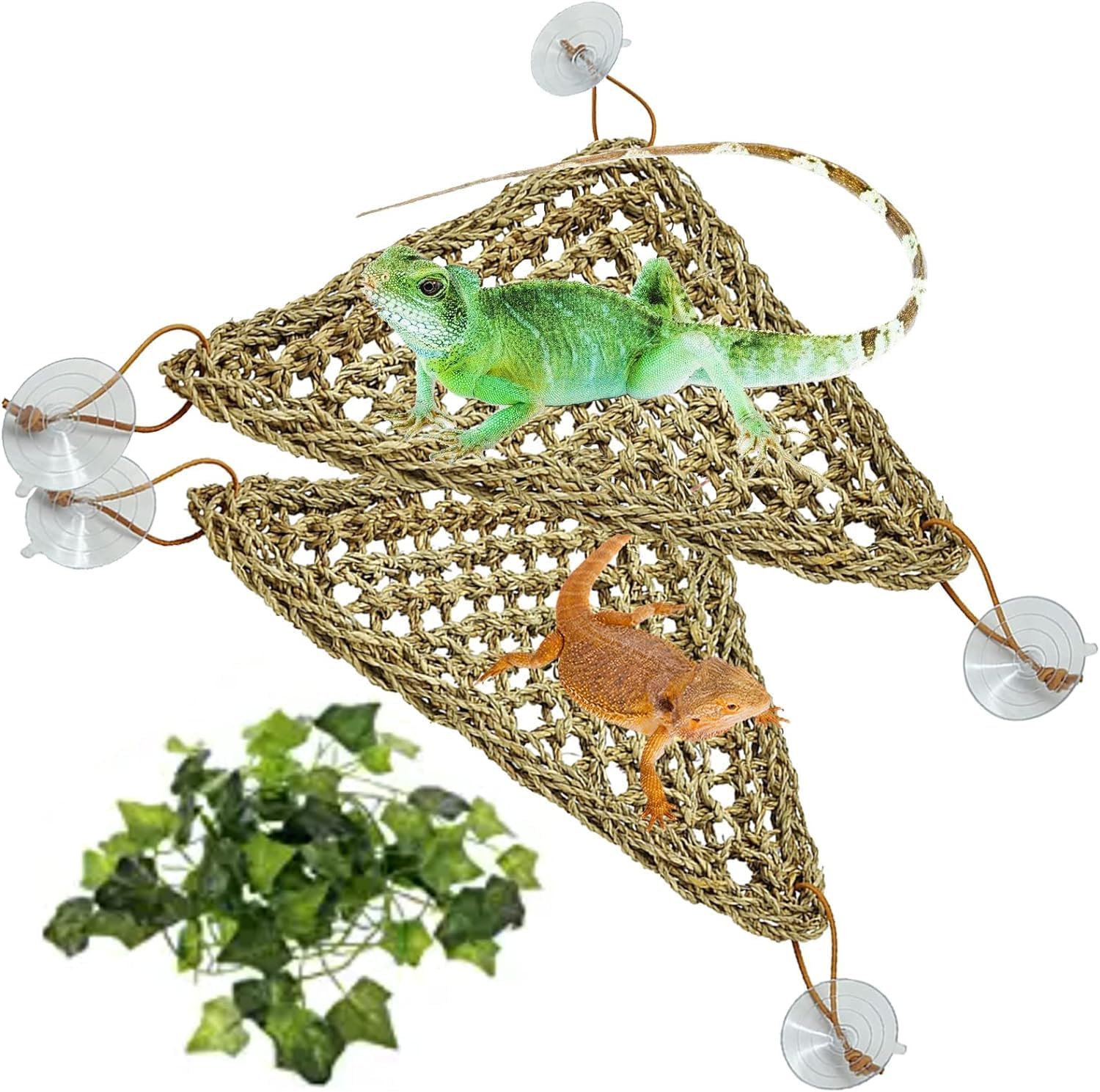 Pacify 2 Pack Bearded Dragon Lizard Hammock Seagrass Hammock Lounger