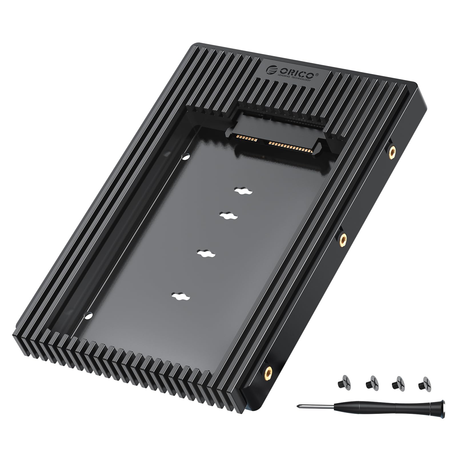 ORICO Adapter dysków twardych 2,5 cala na 3,5", ramka montażowa konwertera, ramka wymienna do 2,5-calowego dysku twardego SATA HDD lub SSD 7/9,5/12,5 mm (D2SS)